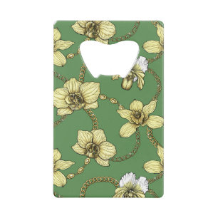 Orchids and chains, yellow and kelly green