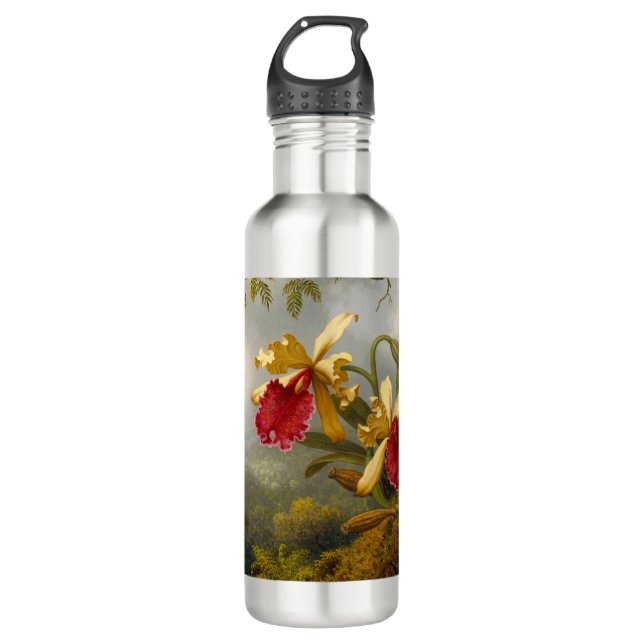 Orchids and Hummingbird Heade 710 Ml Water Bottle (Front)