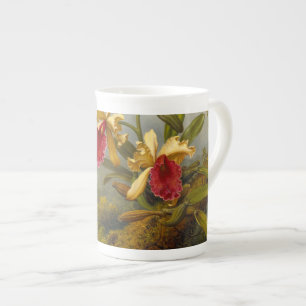 Orchids and Hummingbird Heade Bone China Mug