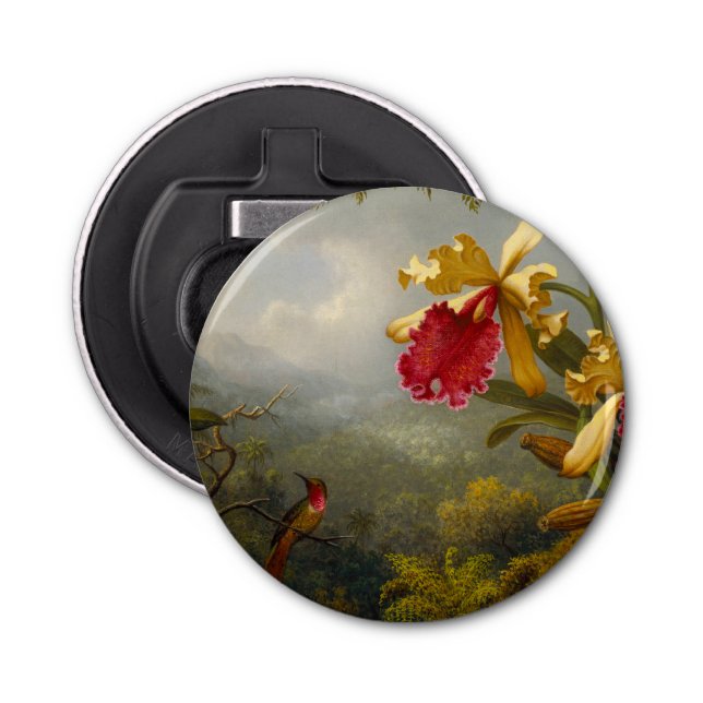 Orchids and Hummingbird Heade Bottle Opener (Front)