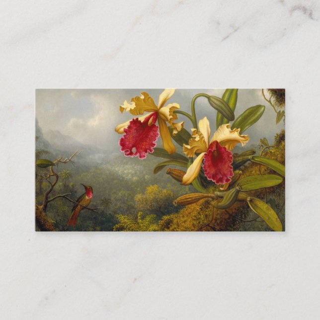 Orchids and Hummingbird Heade Enclosure Card (Front)
