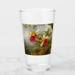 Orchids and Hummingbird Heade Glass