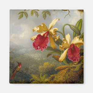 Orchids and Hummingbird Heade Magnet