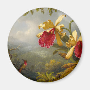 Orchids and Hummingbird Heade Magnet