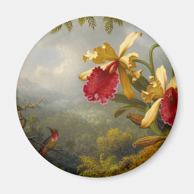 Orchids and Hummingbird Heade Magnet (Front)
