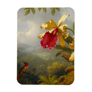 Orchids and Hummingbird Heade Magnet