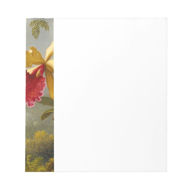 Orchids and Hummingbird Heade Notepad (Front)