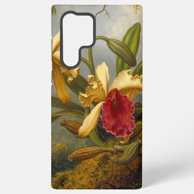 Orchids and Hummingbird Heade Samsung Galaxy S22 Ultra Case (Back)