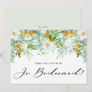 Orchids and Kumquats Will You Be My Jr Bridesmaid Invitation