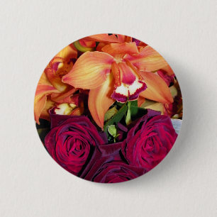 Orchids and Roses_ 6 Cm Round Badge