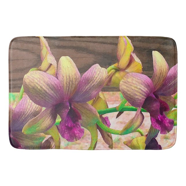 Orchids Blooming Bath Mat (Front)
