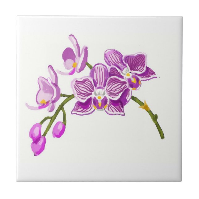 Orchids  ceramic tile (Front)