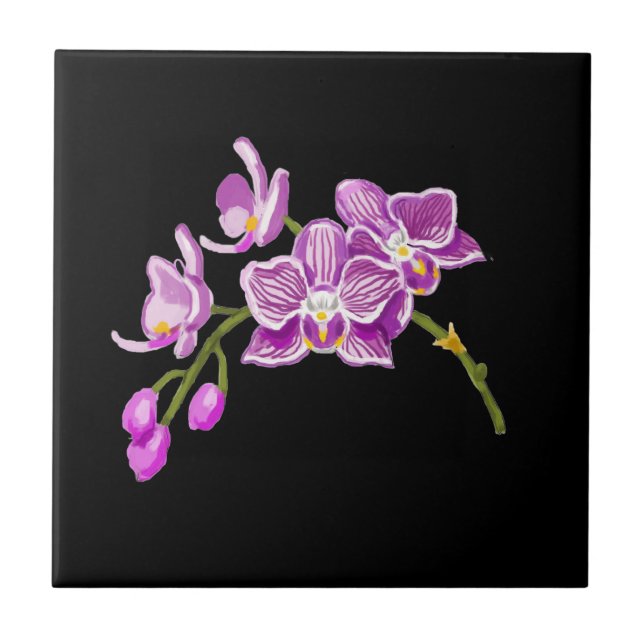 Orchids Ceramic Tile (Front)