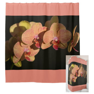 Orchids Coral Pink Photographic Floral Shower Curtain