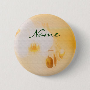 Orchids - customisable 6 cm round badge