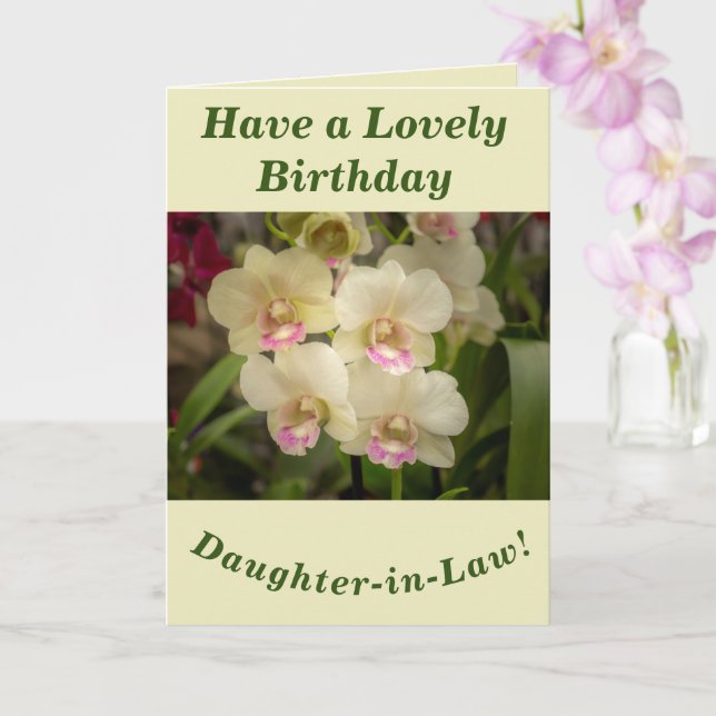 Orchids Floral Birthday Card for Daughter-in-Law (Orchid)