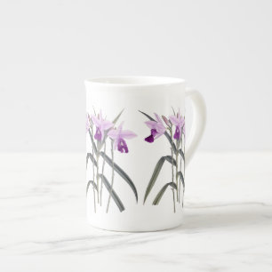 Orchids Floral Botanical Bone China Mug