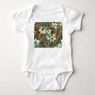 Orchids Floral Watercolor Seamless Illustration Baby Bodysuit