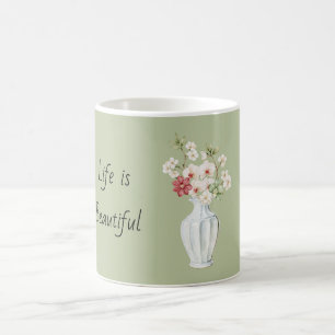 Orchids Flowers White Vase Coffee Mug