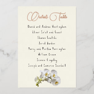 Orchids Guest List Table Seating Cards