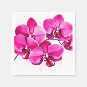 Orchids in Magenta and Purple  Napkin