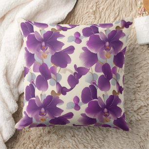 Orchids in Plum shade Cushion