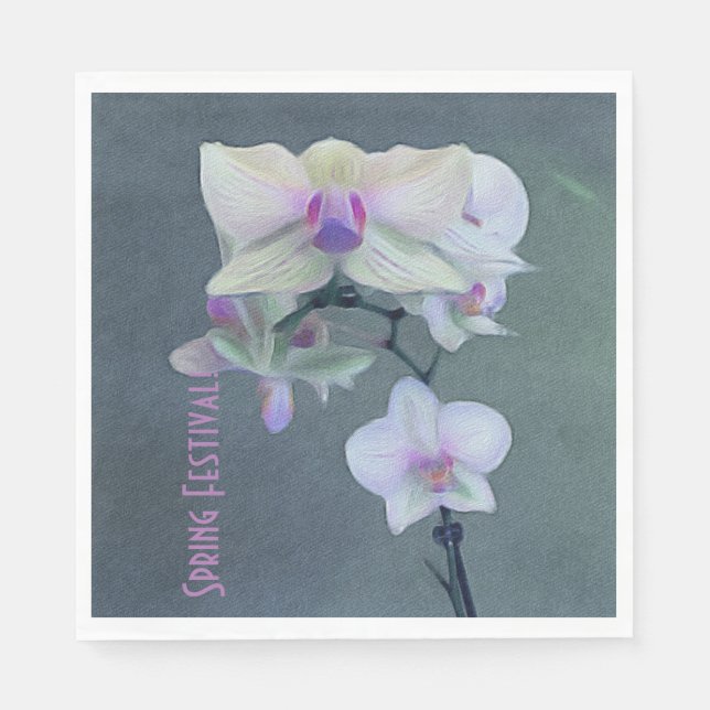 Orchids In Shades Of Purple Napkin (Front)