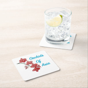 Orchids of Asia Day Spa Square Paper Coaster