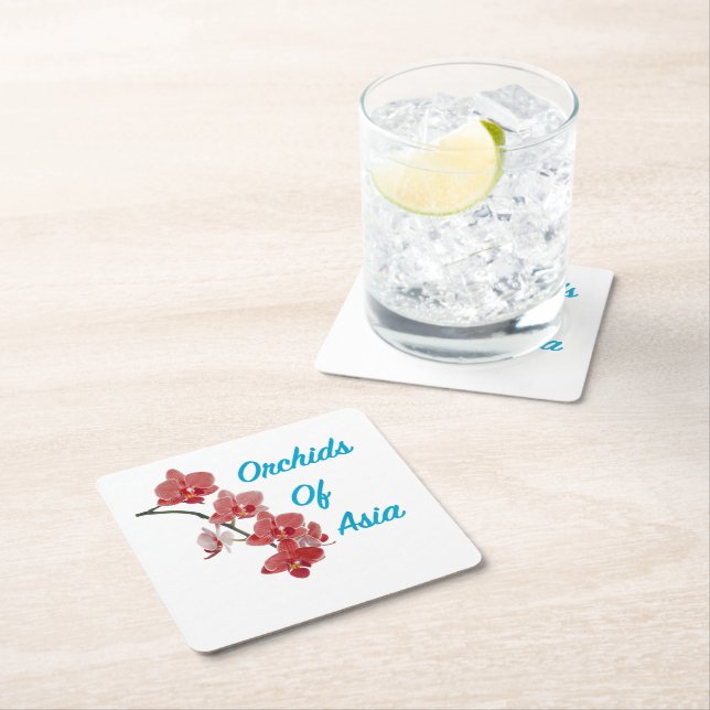 Orchids of Asia Day Spa Square Paper Coaster (Insitu)
