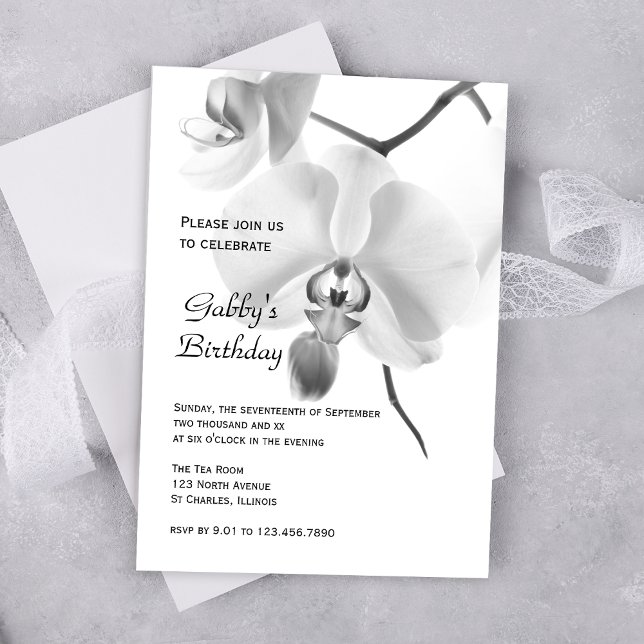 Orchids on the Stem Birthday Party Invitation (Creator Uploaded)