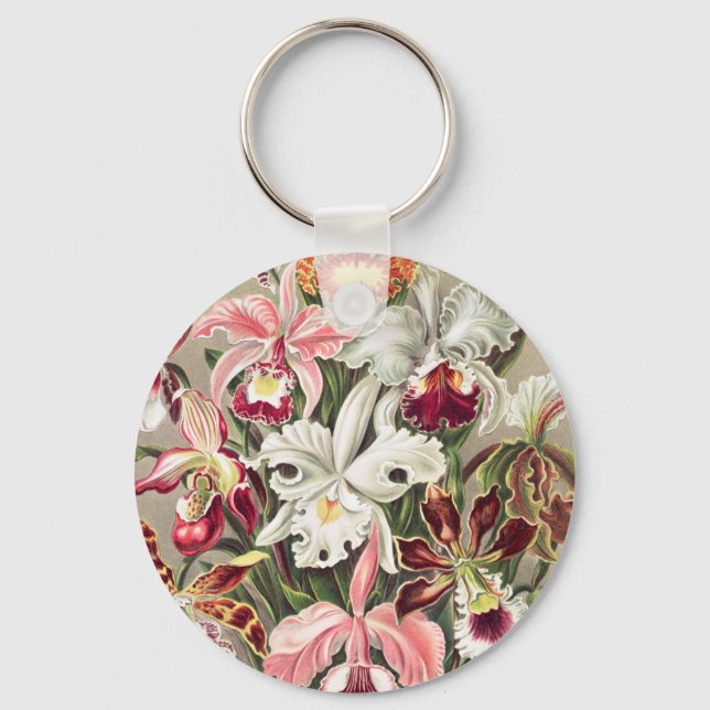 Orchids, Orchideae Denusblumen by Ernst Haeckel Key Ring (Front)