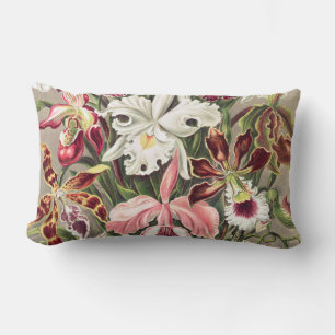 Orchids, Orchideae Denusblumen by Ernst Haeckel Lumbar Cushion