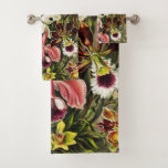 Orchids, Orchideae Denusblumen Ernst Haeckel  Bath Towel Set<br><div class="desc">Orchids,  Orchideae Denusblumen Ernst Haeckel from Kunstformen der Natur (1904). Pretty Vintage Beautiful colourful dark red pink maroon white flowers illustration</div>
