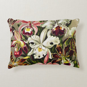 Orchids, Orchideae Denusblumen Ernst Haeckel  Decorative Cushion