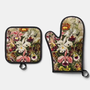 Orchids, Orchideae Denusblumen Ernst Haeckel Oven Mitt & Pot Holder Set