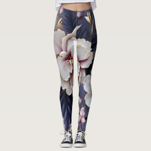 Orchids pattern leggings