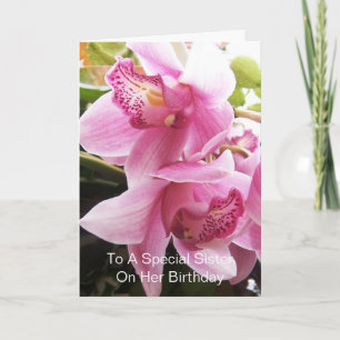 Orchids Personalised Sister Birthday Card