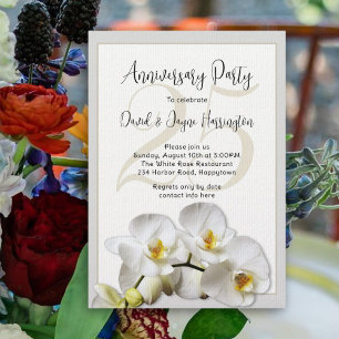 Orchids Silver Anniversary Party Invitation