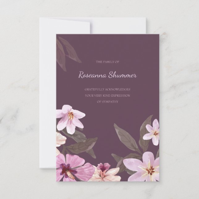 Orchids Sympathy Thank You Card (Front)