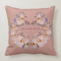 Orchids to My Lovely Mum Throw Pillows