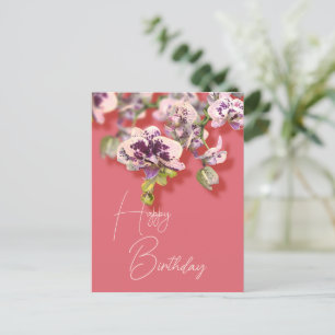Orchids Tropical Floral Happy Birthday Postcard