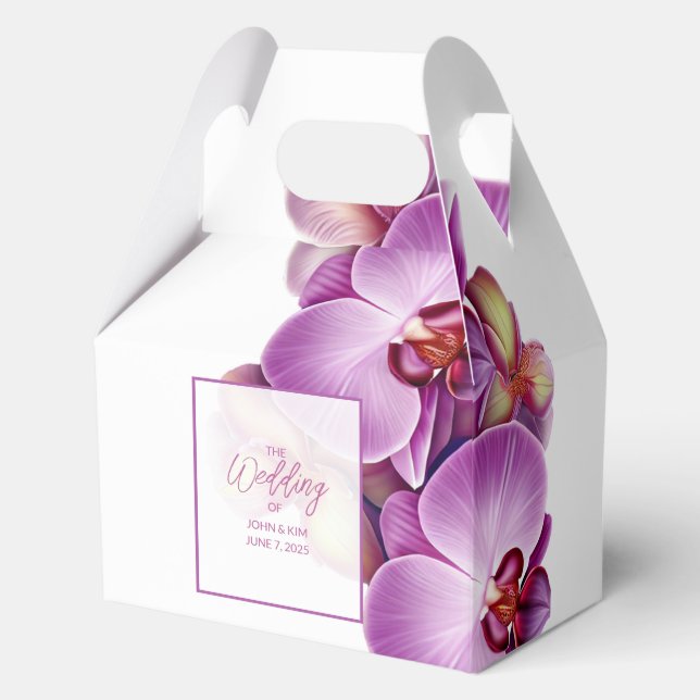 Orchids Wedding Favour Box (Front)