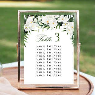Orchids Wedding Table Number Seating Chart Cards