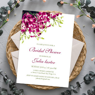 Orchids Wild Botanical Flowers Bridal Shower Invitation