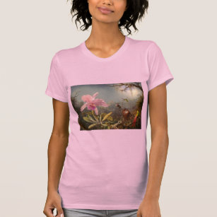 ORCHIND AND THREE HUMMINGBIRDS T-Shirt