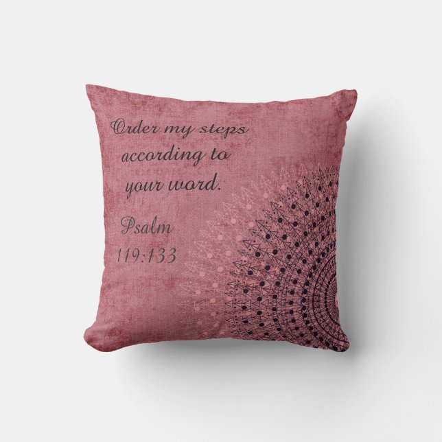 Order My Steps Psalm 119  Rust Doily Pillow (Front)