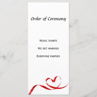Order of Ceremony 4" x 9" Rackcard Program