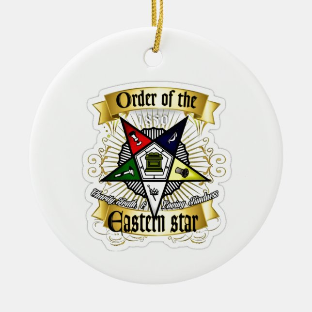 Order of Eastern Star Ceramic Ornament (Front)