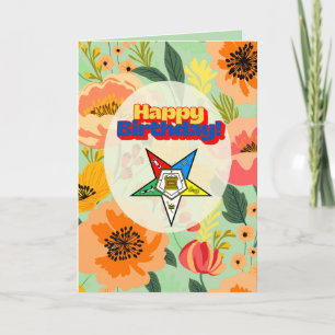 Order of Eastern Star Happy Birthday Card OES 