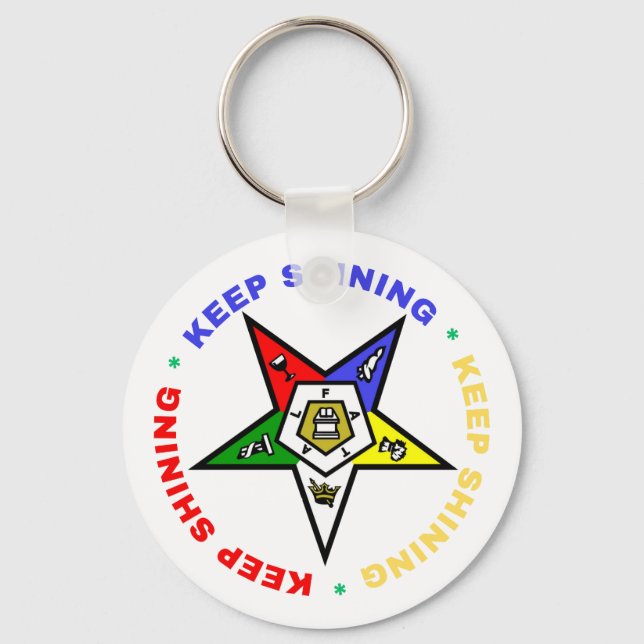 Order of Eastern Star Keychain for OES Gift (Front)